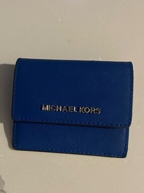 Michael Kors Royal Blue Leather Card & Key Holder